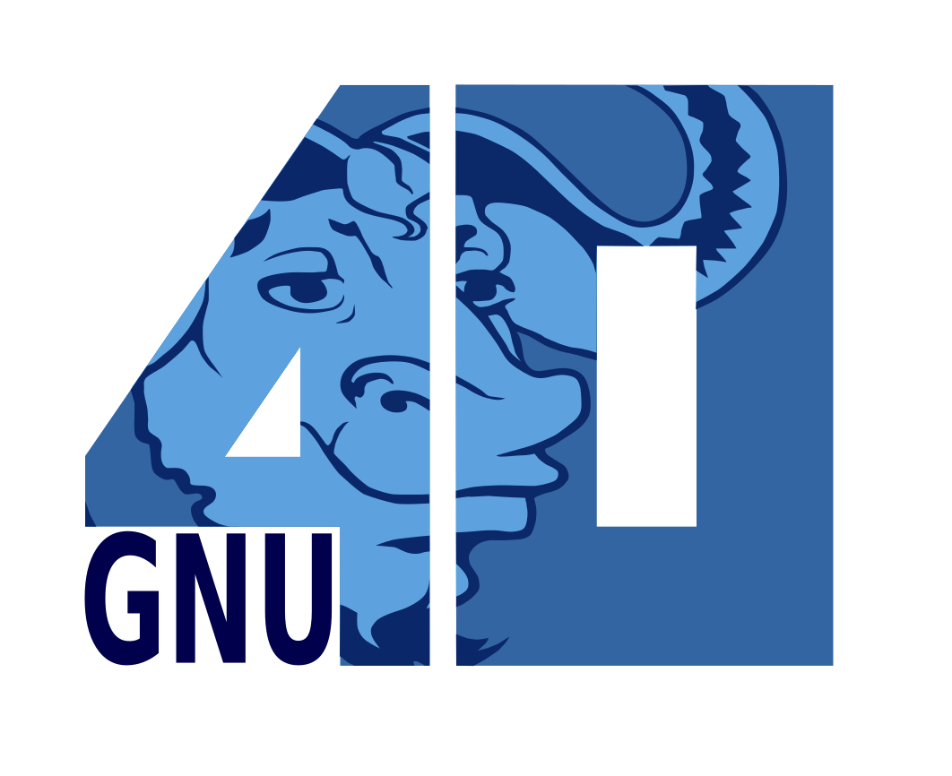 [ Broche del 40° aniversario de GNU ]