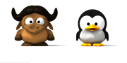  [3D baby GNU and baby Tux] 