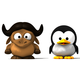  [3D baby GNU and baby Tux] 