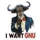  ['I want GNU' poster] 