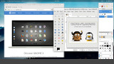  [Screenshot of PureOS 8 with GNOME 3 desktop] 