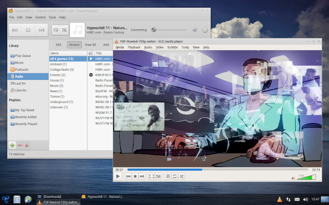  [Screenshot of Trisquel 9 with MATE desktop] 