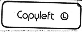  ["Copyleft (L)" sticker] 