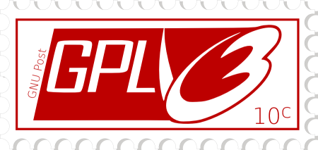  [GPLv3 logo in a stamp] 
