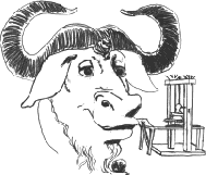  [GNU Head with a printing press] 
