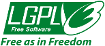  [Logo grande da LGPLv3 com “Free as in Freedom”, que significa “Livre
como em Liberdade” em inglês] 