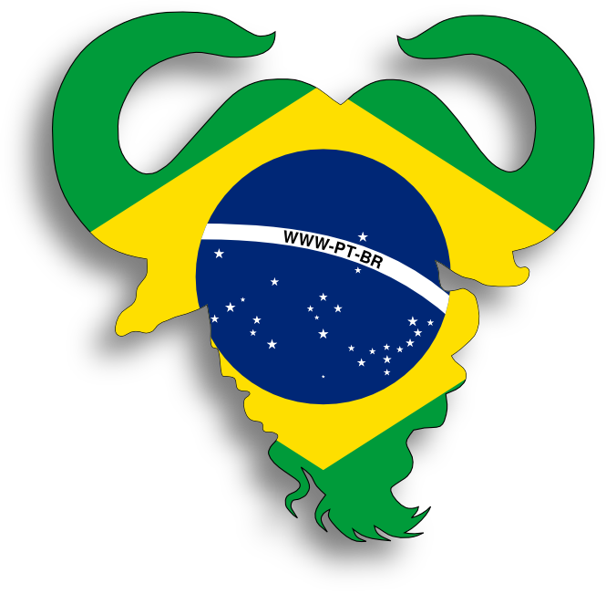  [Bandeira do Brasil limitada pelo contorno do logo do projeto GNU] 