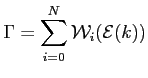 $\displaystyle \Gamma = \sum_{i=0}^{N} {\cal{W}}_i ({\cal{E}} (k) )$
