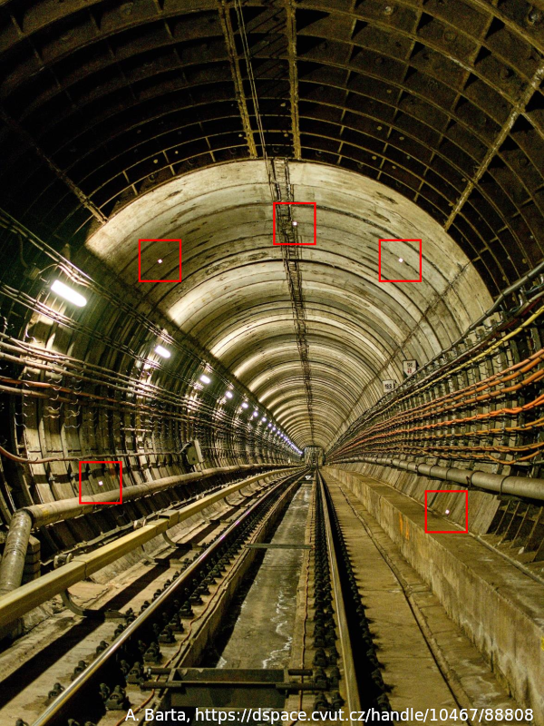 Geodetic measurement of the
displacement of metro tunnels on route B in Krizikova station