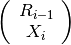 \left(
  \begin{array}{c}
    R_{i-1} \\
    X_i
  \end{array}
\right)